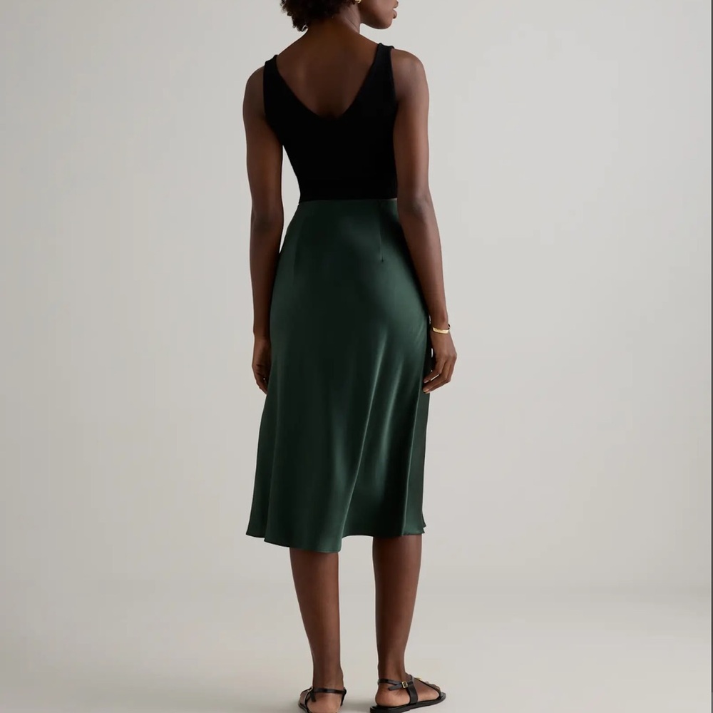 NWT J. Crew green silk midi skirt size medium - Picture 2 of 4